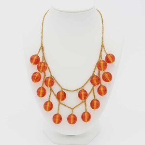 Kate Spade New York Layered Citrine Orange Vintage Bead Necklace